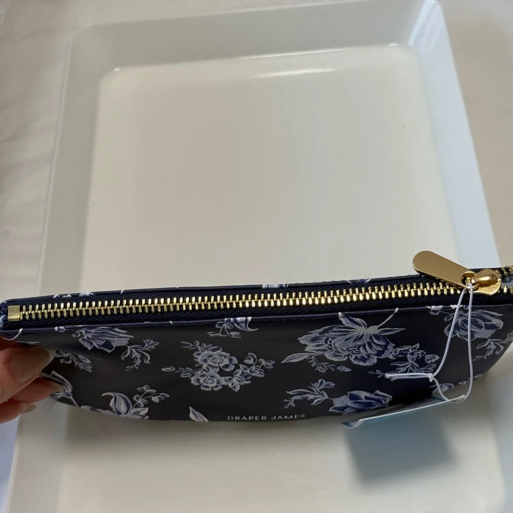 Draper James Blue and White Floral Pen set and Zip pouch